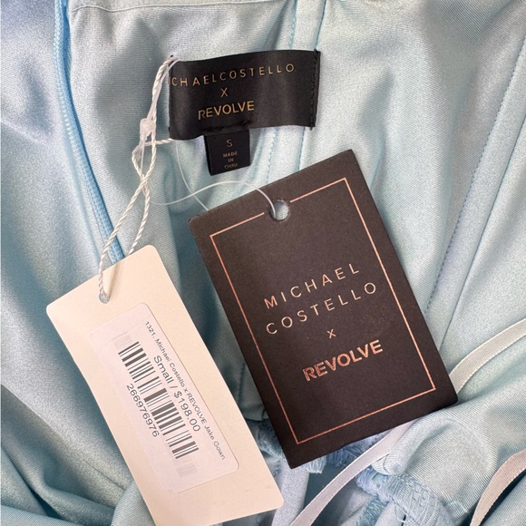 NEW Michael Costello x Revolve Jake Gown Baby Blue Size Small - Picture 6 of 7